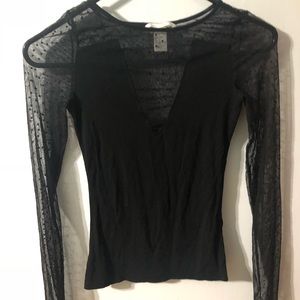 H&M Mesh Black Top